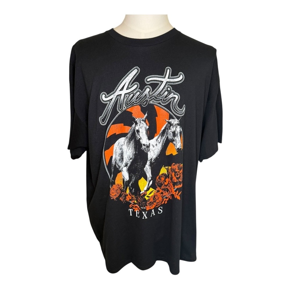 NEW Kid Dangerous Austin Texas‎ Horses Graphic Print T-Shirt XXL NWT